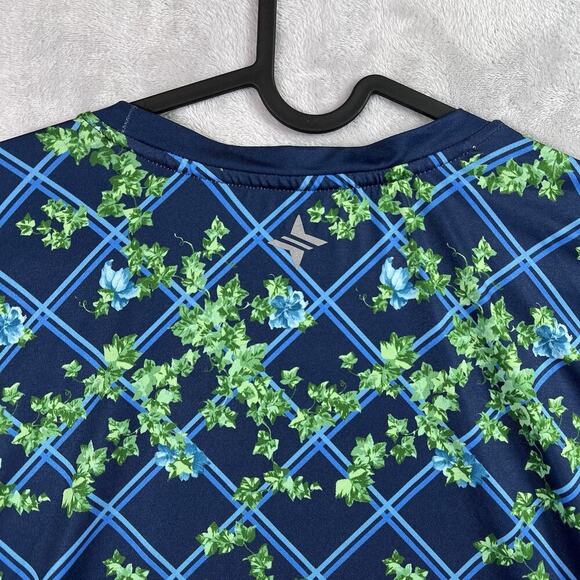 Tuckernuck Sport Athletic Top Women's Large Ivy Blue Green Short Sleeve Stretch - Picture 10 of 14